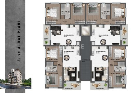 3+1 Leilighet i Famagusta, Nr. 215072 - 14