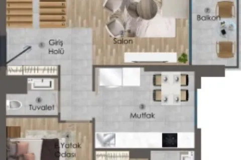 3+1 Leilighet  i Mugla, Tyrkia Nr. 220382 - 27