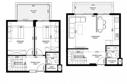 2+1 Penthouse i Yekta Golden Valley, Oba, Antalya, Tyrkiet Nr. 101759