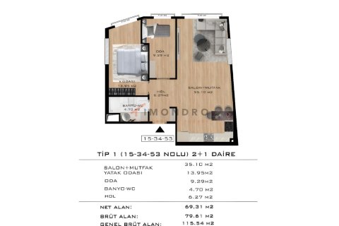 Продажа квартиры  в Стамбуле, Турция 1+1, 73м2, №212028 – фото 11