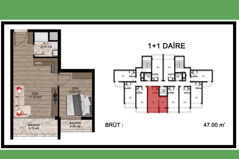 Продажа квартиры  в Мерсине, Турция студия, 30м2, №227894 – фото 15