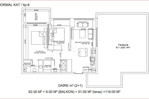 Продажа квартиры  в Аксу, Анталье, Турция 2+1, 108м2, №100157 – фото 23