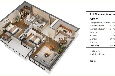 2+1 Lejlighed  i Antalya, Tyrkiet Nr. 215045 - 20