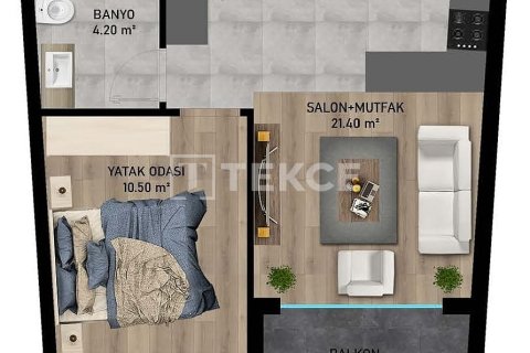 Apartment for sale  in Aksu, Antalya, Turkey, 1 bedroom, 46m2, No. 215041 – photo 21