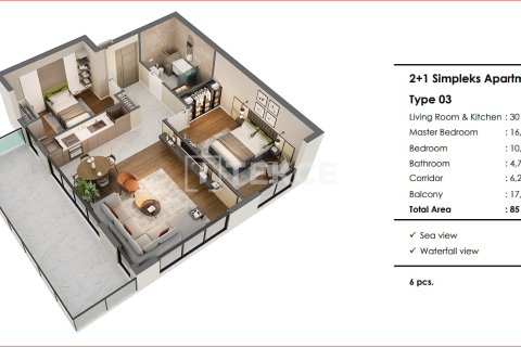 2+1 Leilighet  i Antalya, Tyrkia Nr. 215046 - 22