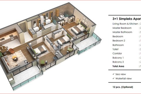 2+1 Leilighet  i Antalya, Tyrkia Nr. 215046 - 24