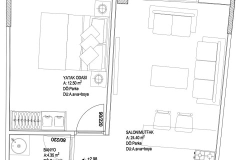 Продажа квартиры  в Мугле, Турция, 49м2, №224302 – фото 4