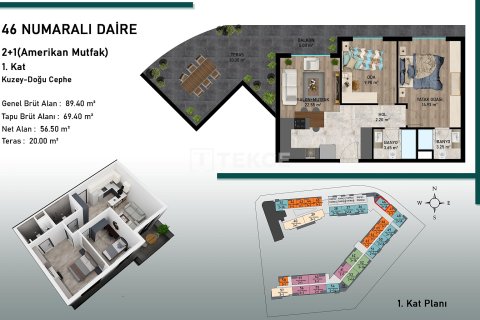 1+1 Lejlighed i Aksu, Antalya, Tyrkiet Nr. 107330 - 20