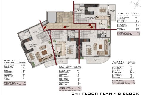 3+1 Leilighet i Alanya, Antalya, Tyrkia Nr. 222445 - 16