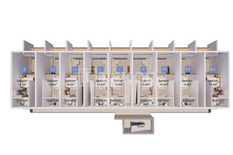 آپارتمان در  Famagusta ، ترکیه 1 خوابه ، 56 متر مربع.  شماره 217245 - 6