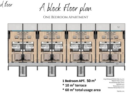 پنت هاس در  Famagusta ، ترکیه 78 متر مربع.  شماره 217244 - 18