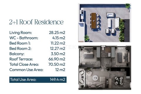 2+1 Takleilighet  i Iskele,  Nr. 221107 - 27