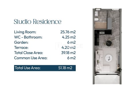 2+1 Takleilighet  i Iskele,  Nr. 221107 - 24
