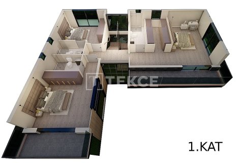 3+1 Villa  i Fethiye, Mugla, Turkiet Nr. 226609 - 25
