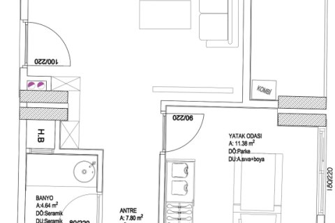 Leilighet  i Mugla, Tyrkia Nr. 224203 - 4