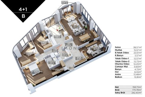3+1 Lägenhet  i Atasehir, Istanbul, istanbul, Turkiet Nr. 221288 - 25