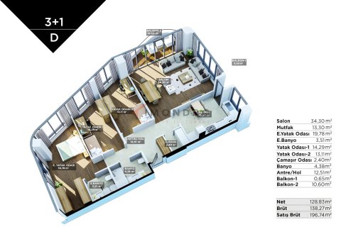 3+1 Lägenhet  i Atasehir, Istanbul, istanbul, Turkiet Nr. 221288 - 24