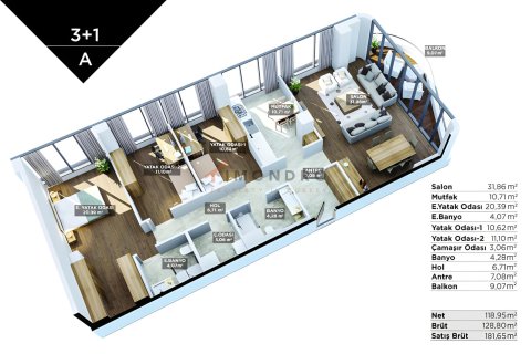 1+1 Lägenhet  i Atasehir, Istanbul, istanbul, Turkiet Nr. 221286 - 21