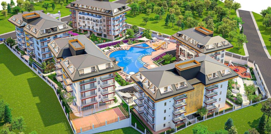 1+1 Lejlighed  i Oba, Antalya, Tyrkiet Nr. 229085