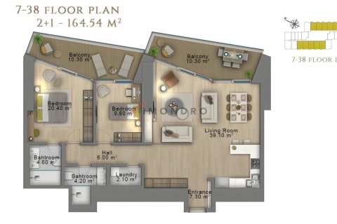 Daire  2+1  Şişli, İstanbul, Türkiye №216173 - 19