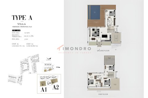 ویلا در Catalkoy ، ترکیه 2 خوابه ، 199 متر مربع. شماره 221528 - 27
