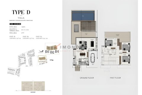 ویلا در Catalkoy ، ترکیه 2 خوابه ، 199 متر مربع. شماره 221528 - 25