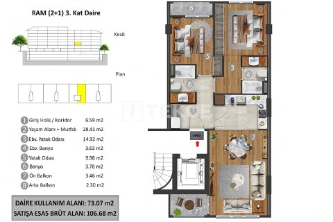 2+1 Leilighet  i Istanbul, Tyrkia Nr. 232283 - 17