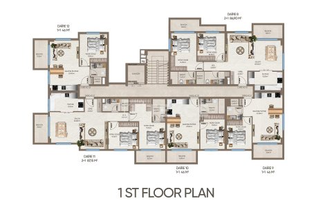 2+1 Lejlighed  i Alanya, Antalya, Tyrkiet Nr. 238109 - 20
