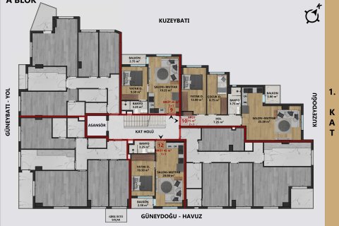 4+1 Leilighet  i Antalya, Tyrkia Nr. 212871 - 9