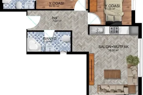 2+1 Leilighet i Dosemealti, Antalya, Tyrkia Nr. 220314 - 10