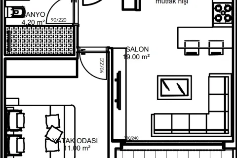 Apartment for sale  in Aksu, Antalya, Turkey, 1 bedroom, 68m2, No. 220692 – photo 19