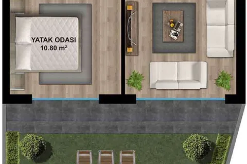 آپارتمان در  Aksu ، ترکیه 1 خوابه ، 42.52 متر مربع.  شماره 220850 - 21