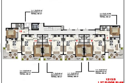 Daire 1+1 Alanya, Antalya, Türkiye №228843 - 22
