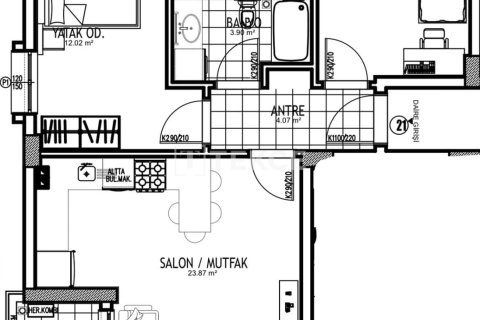 Продажа квартиры  в Аксу, Анталье, Турция 2+1, 95м2, №213816 – фото 23