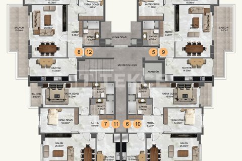 2+1 Lejlighed i Alanya, Antalya, Tyrkiet Nr. 215738 - 16