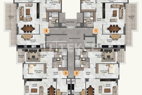 2+1 Lejlighed i Alanya, Antalya, Tyrkiet Nr. 215738 - 20