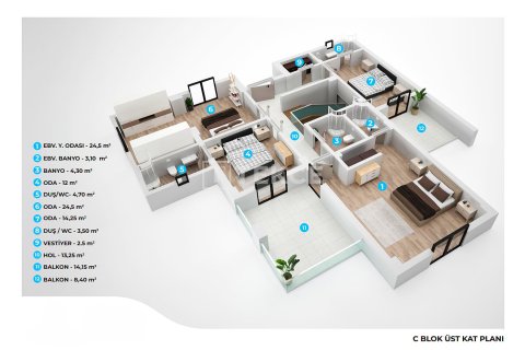 Продажа виллы  в Муданье, Бурсе, Турция 5+1, 278м2, №216247 – фото 29