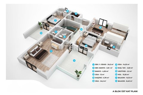 Продажа виллы  в Муданье, Бурсе, Турция 5+1, 278м2, №216247 – фото 25
