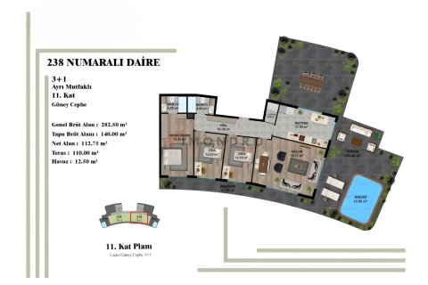 Apartment for sale  in Aksu, Antalya, Turkey, 3 bedrooms, 105m2, No. 221792 – photo 24