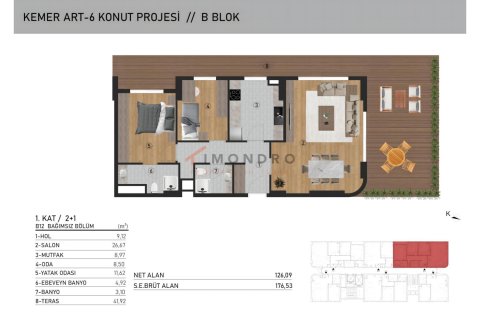 Продажа квартиры  в Эйюпе, Стамбуле, Турция 1+1, 87м2, №221523 – фото 14