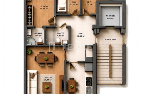 1+1 Leilighet i Mudanya, Bursa, Tyrkia Nr. 238012 - 16