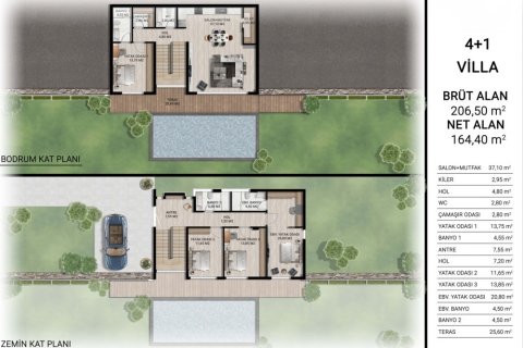 4+1 Villa  in Bodrum, Mugla, Türkei Nr. 212289 - 13