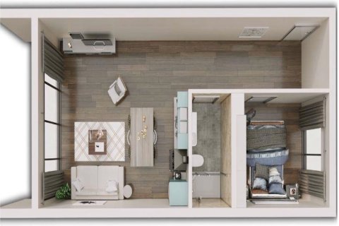 آپارتمان در  Tatlisu ، ترکیه 1 خوابه ، 66 متر مربع.  شماره 214591 - 18