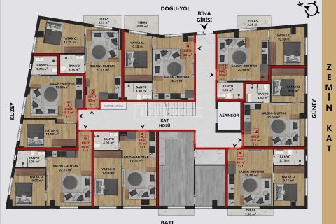 2+1 Takvåning  i Antalya, Turkiet Nr. 221409 - 10