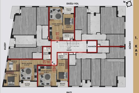 2+1 Takvåning  i Antalya, Turkiet Nr. 221409 - 11