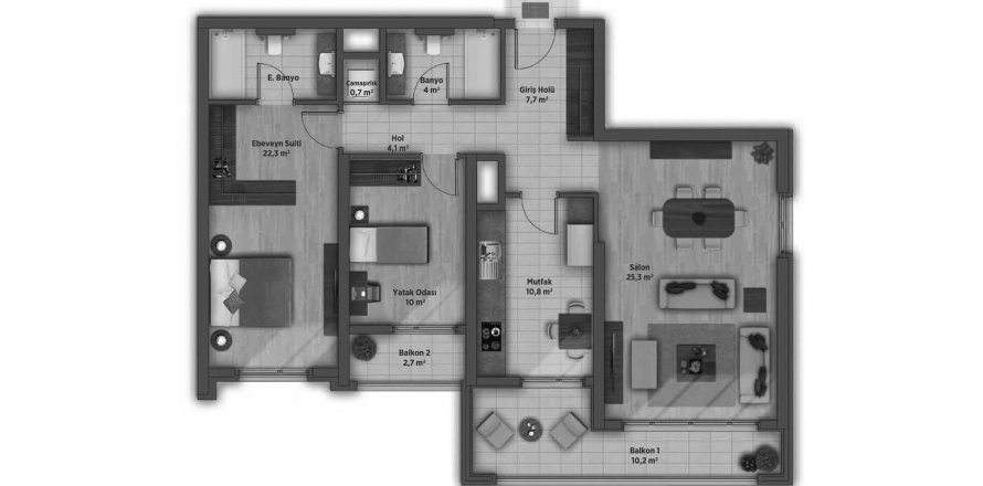 Daire planı Layout2BR