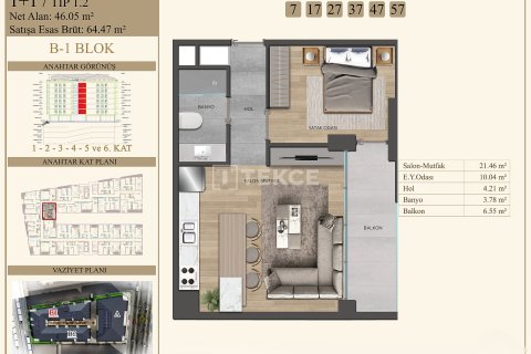 Apartment for sale  in Istanbul, Turkey, 2 bedrooms, 79m2, No. 217015 – photo 23