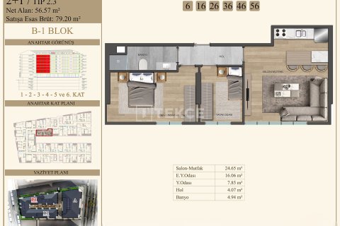 Apartment for sale  in Istanbul, Turkey, 3 bedrooms, 120m2, No. 217016 – photo 24