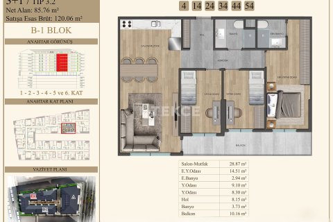 Apartment for sale  in Istanbul, Turkey, 3 bedrooms, 120m2, No. 217016 – photo 25