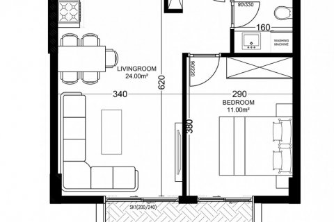 1+1 Lejlighed i Yekta Golden Valley, Oba, Antalya, Tyrkiet Nr. 101746